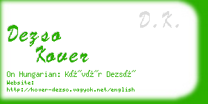 dezso kover business card